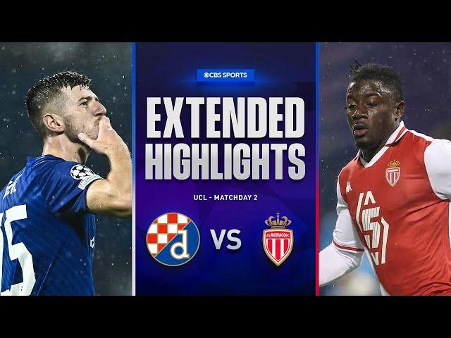 Dinamo Zagreb vs. Monaco: Extended Highlights | UCL League Phase MD 2 | CBS Sports Golazo