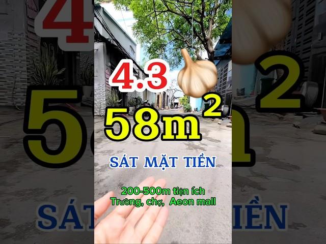 4.3 tỏi, 58m², sát mặt tiền, 200-500m cụm trường học ngay chợ Sơn Kỳ, trường siêu thị Aeon mall