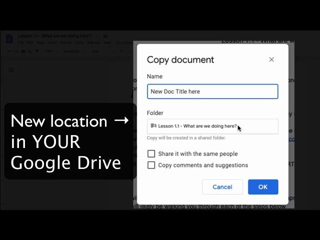 Copying Google Docs Tutorial