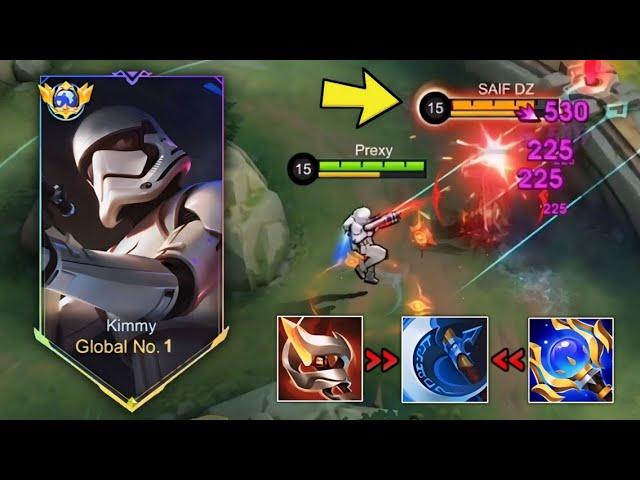 KIMMY BEST FULL DAMAMGE BUILD FOR SOLO RANKED GAME 2024!! (AUTO WINSTREAK!) - MLBB