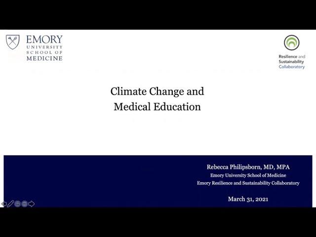 Global Consortium on Climate and Health Education (GCCHE) Webinar: Emory School of Medicine