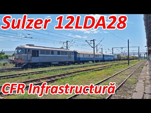 [4K] Sulzer Diesel 060DA cu motor 12LDA28 60-0168-9 demareaza cu tren de pamant Pascani [iunie,2024]