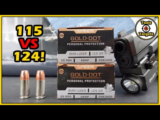 115 vs 124 Grain!...9MM Speer Gold Dot Self-Defense Ammo Ballistic Gel Test & Review!