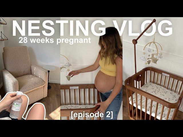 NESTING VLOG [ep.2] all of the baby things, glucose test, & building the crib!!!!! 