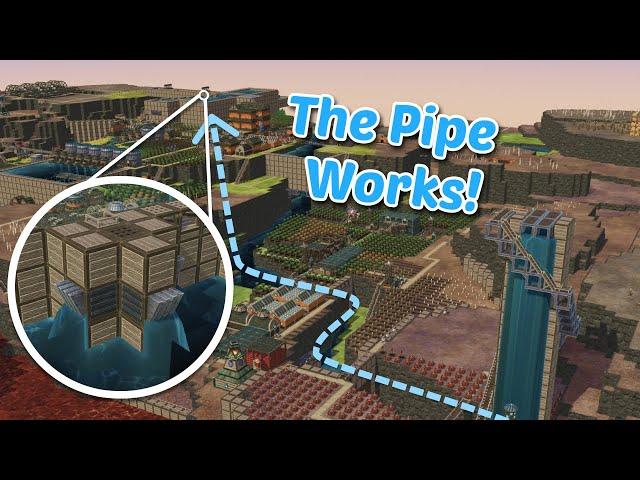 Piping water across the map  - Timberborn - Steeltide #11