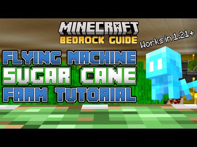 1.21+ FLYING MACHINE Sugar Cane Farm TUTORIAL | Minecraft Bedrock Guide 1.21!