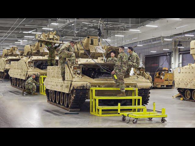 Inside US Army Factory Repairing Massive Armored Vehicles