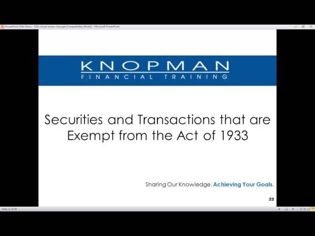 Series 24 Exam - Free Review Session | Knopman Marks