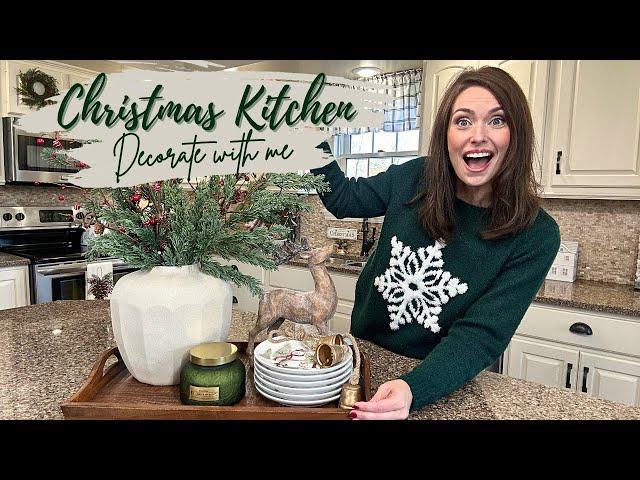 COZY CHRISTMAS KITCHEN DECORATE WITH ME | CHRISTMAS 2023 DECORATING IDEAS