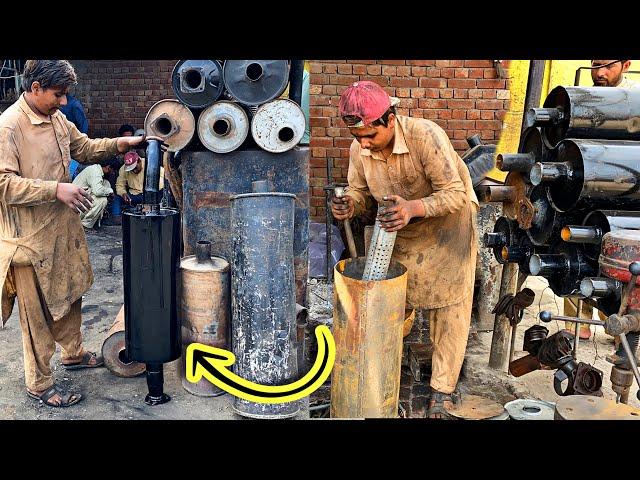 Truck Silencer Making- Amazing Technique Of  Making An Exhaust Silencer|| Truck Silencer Muffler ||