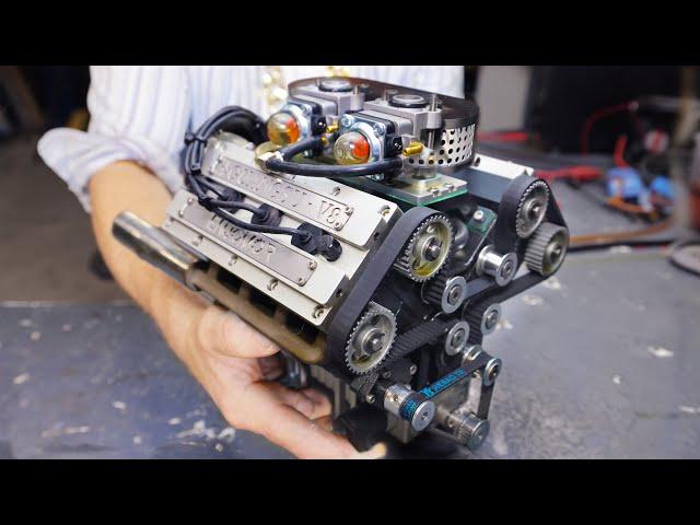 Miniature V8 Engine Runs like the Real Thing - (78cc DOHC 6HP)