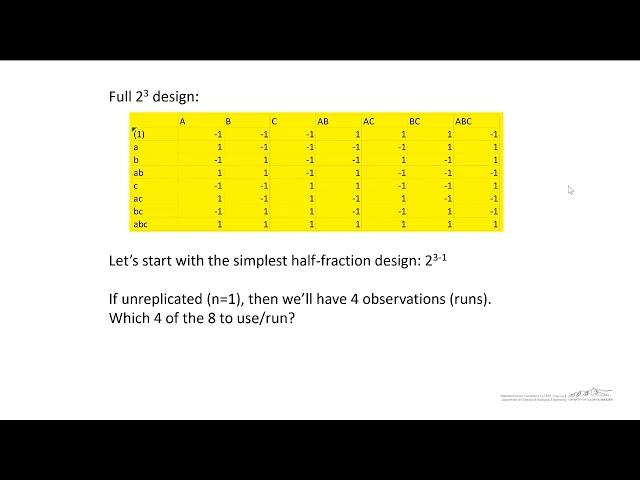 Fractional Factorial Design, Part 1