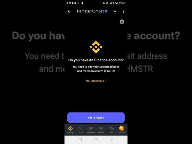 BINANCE ko hamster kombat py Kesy connect kary  #autofollow #motorvalley #followmecar #starwoodmo