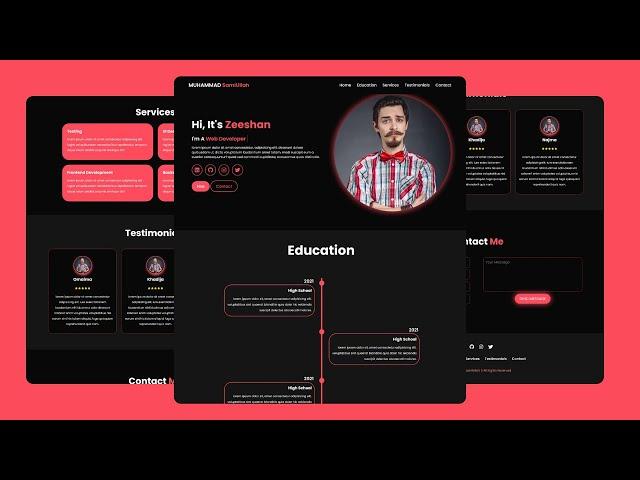 Responsive Portfolio Website Design || HTML, CSS & JS