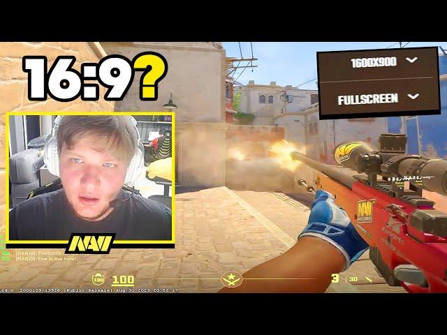 "WHY IS IT LAGGING??" - S1MPLE TRIES 16:9 1600x900 RESOLUTION IN CS2!!