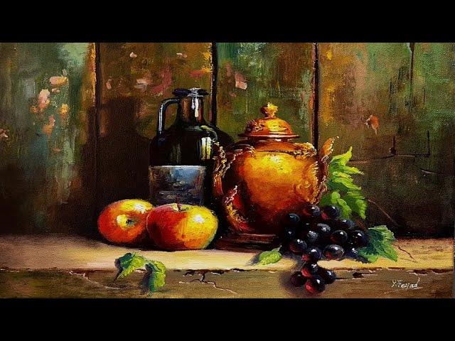 How I Paint Still Life Just By 4 Colors Oil Painting Still Life Step By Step 94 By Yasser Fayad