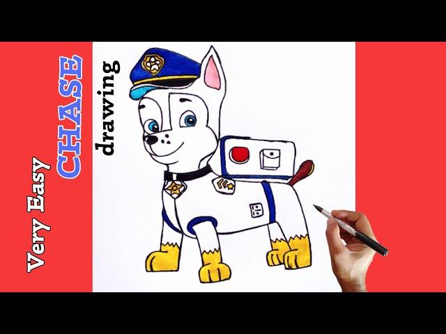 How To Draw Chase From Paw Patrol ||️ Paw Patrol colouring video