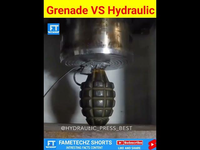 देखो यह Amazing Experiment - Grenade vs Hydraulic Pressure  - #shorts #fametechzshorts