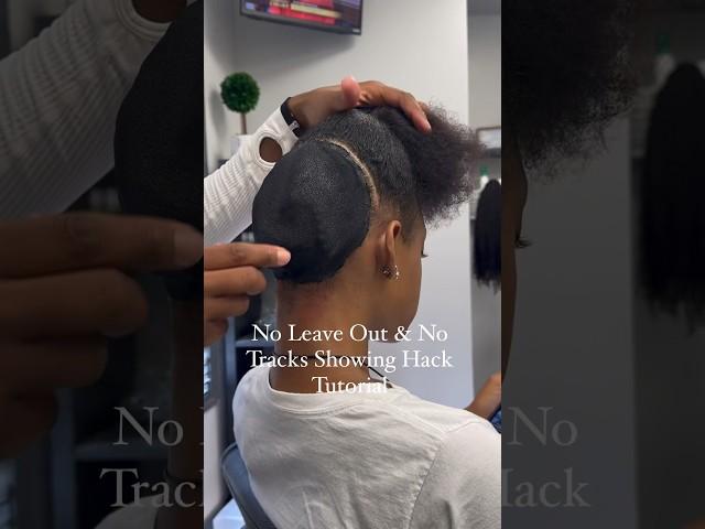 No leave out No tracks showing tutorial 🫶 #quickweave #hairstyle #hairhacks