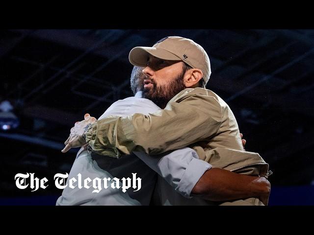 Barack Obama raps Eminem's 'Lose Yourself' after rapper backs Harris at rally in Detroit, Michigan