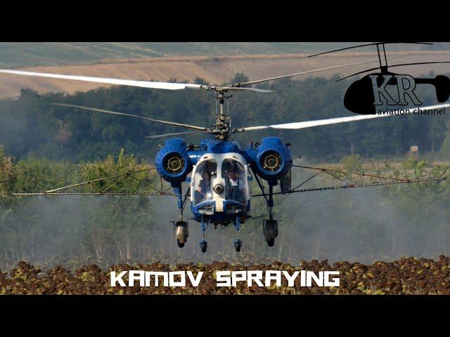 Awesome spraying action with Kamov Ka-26