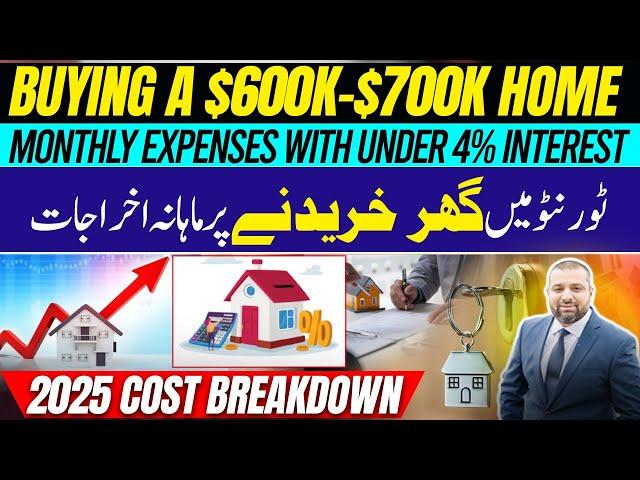 Buying a \$600K-\$700K Home in Toronto -Monthly Expenses  Costs at under 4% Interest! 2025 Breakdown