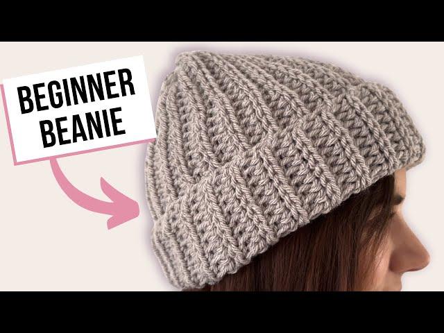 HOW TO CROCHET A CHUNKY RIBBED BEANIE | Beginner Friendly