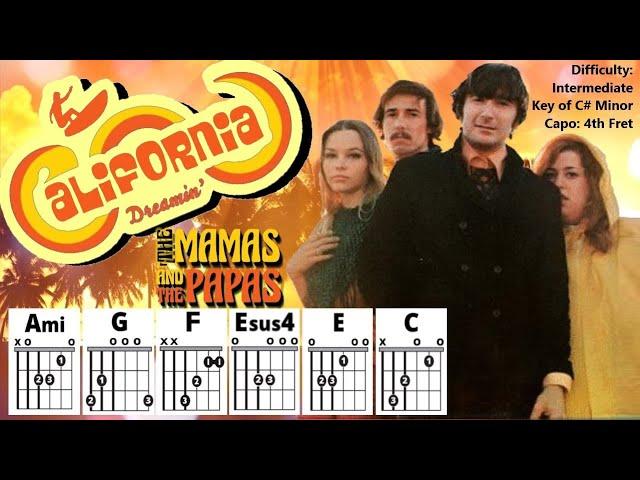 CALIFORNIA DREAMIN' {CAPO 4} by The Mamas & The Papas (Intermediate Guitar Chord & Strum Play-Along)