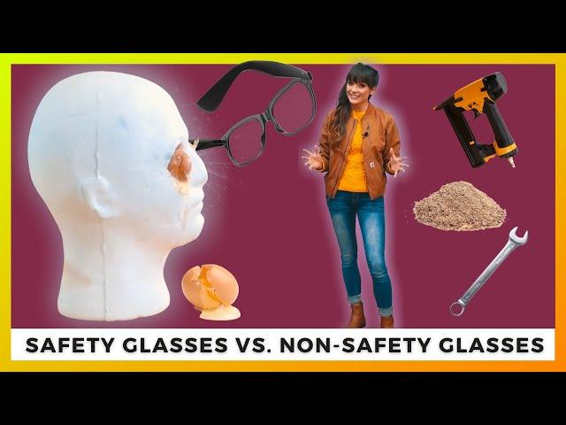 SAFETY GLASSES IMPACT TEST | ANSI Z87 VS Nail Gun, Wrench, and Dust