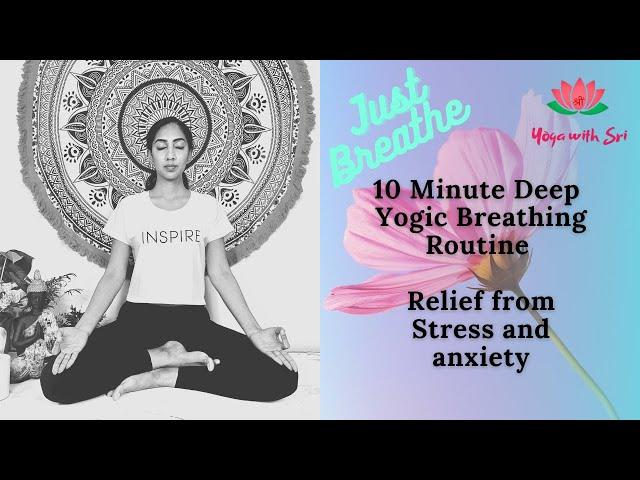 YOGA WITH SRI | 10 MINUTE DEEP YOGIC BREATHING ROUTINE| DIRGHA PRANAYAMA| PRANAYAMA PRACTICE ZONE