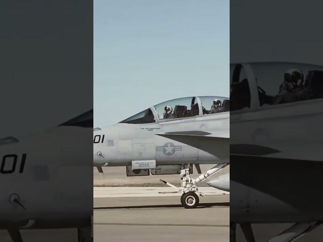 EA-18 Growlers taxi out to runway #military #viral #video #f18 #shorts