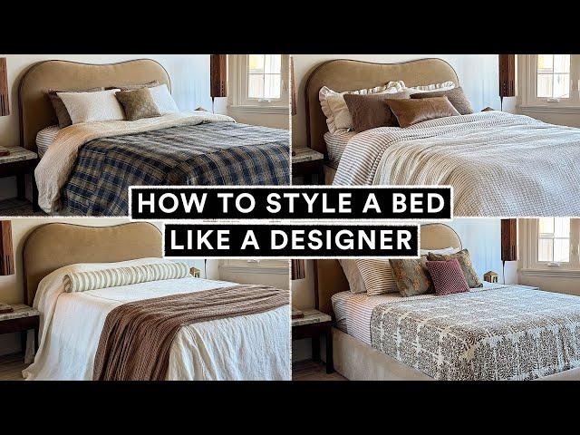 HOW TO STYLE A BED LIKE A DESIGNER! ️ Budget Friendly + Easy to Recreate! (4 DIY Bed Ideas)