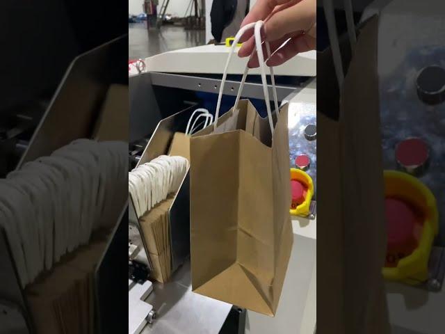 Kraft paper bag fast production food packaging handle paper bag