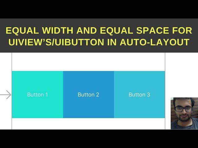 Equal width and equal space for UIView’s/UIButton in Auto-layout