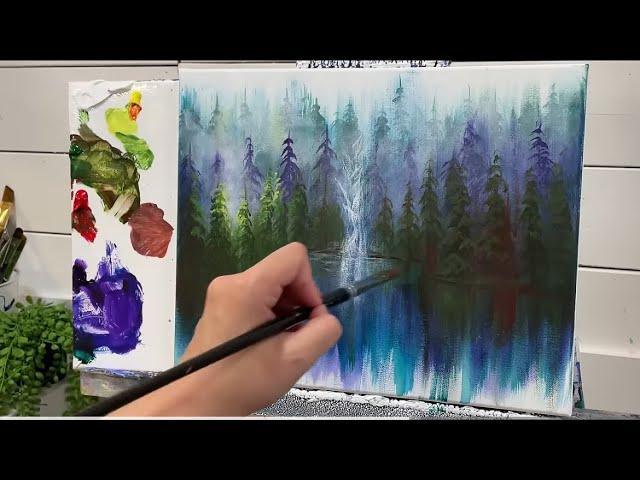 How To Paint MISTY MORNING | Acrylic Tutorial For Beginners