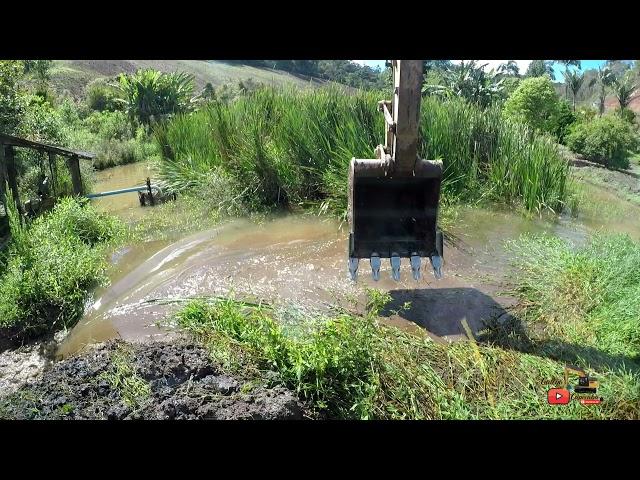 GALEGO CAPIXABA limpeza de RIO com escavadeira hidráulica CAT 313 parte 02