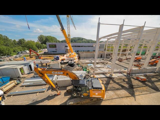 Construction site documentation production hall | Time-lapse construction interim status