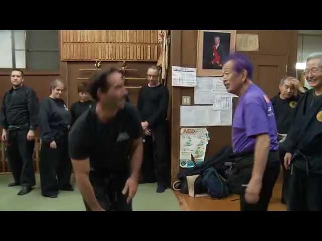 Ninja Grandmaster Masaaki Hatsumi shows advanced Budo Taijutsu