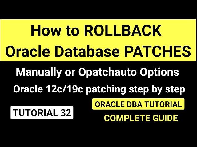 How to rollback oracle database patches using opatchauto rollback option