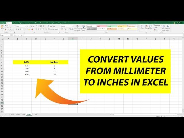 Convert MM to Inches in Excel using a Simple Formula