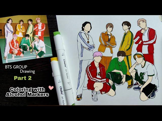 BTS Group Drawing Part - 2 | YouCanDraw