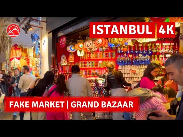 Istanbul Fake Market -Grand Bazaar 2023 Walking Tour|4k 60fps