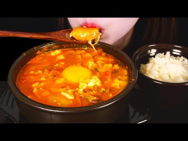 ASMR Sundubu-jjigae (Spicy soft tofu stew) 얼큰 순두부찌개! 집밥 먹방 REAL SOUND MUKBANG