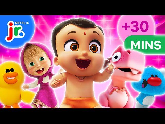 MEGA Cartoon Compilation +30 Minutes  Bad Dinosaurs, Mighty Little Bheem & More! | Netflix Jr