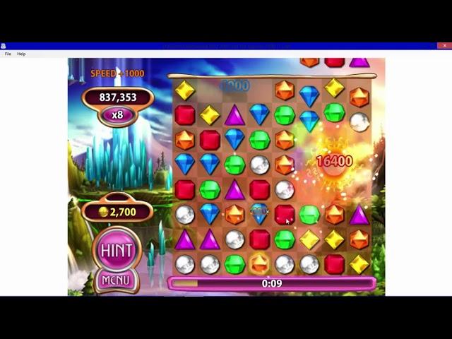 Bejeweled Blitz Web (Post 2010, Flash) - 1,113,800 pts x8 with no boost and no Elite technique.