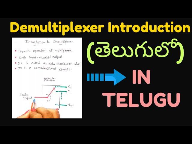 DEMULTIPLEXER INTRODUCTION(1:2 DEMUX ) IN TELUGU|| Digital Electronics||STLD||Electronics