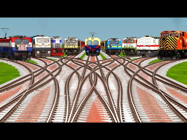 9 Indian Level Rails Crossing 3D Gradient At Bumpy Railroad Tracks | train simulator classic #train