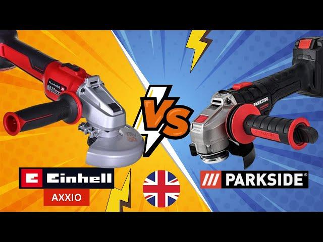 CORDLESS ANGLE GRINDER Parkside PWSAP 20-Li D4 vs Einhell AXXIO UK ENGLISH LIDL