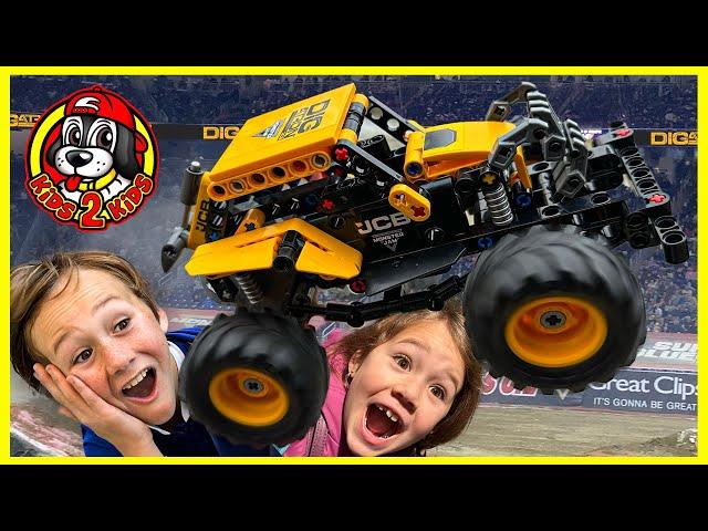 GIVEAWAY! MONSTER JAM Toys - DIGatron & ThunderROARus LEGO Technic Monster Trucks Unboxing & Racing