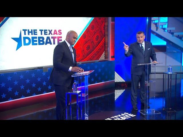 Ted Cruz and Colin Allred answer questions about transgender athletes during debate